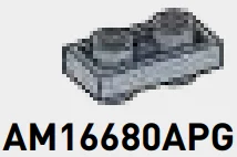 Plate 1 x 2 Connector: male:male in Gray, Steel