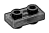 Plate 1 x 2 Connector: male:male in Gray, Dark (Metallic Camo)