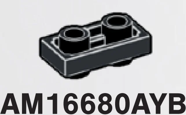 Plate 1 x 2 Connector: male:male