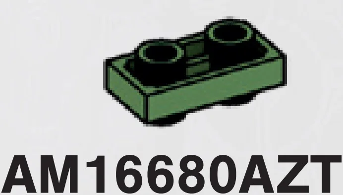 Plate 1 x 2 Connector: male:male