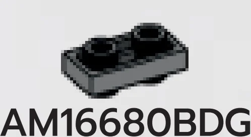 Plate 1 x 2 Connector: male:male in Gray, Dark (Flake)