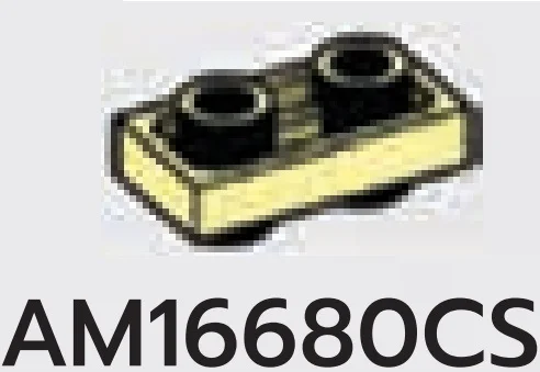 Plate 1 x 2 Connector: male:male in Yellow, Pastel