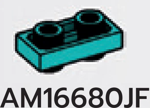 Plate 1 x 2 Connector: male:male