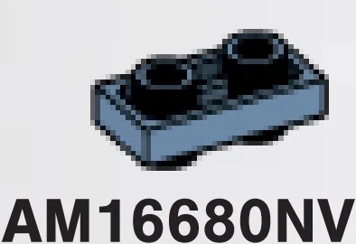 Plate 1 x 2 Connector: male:male
