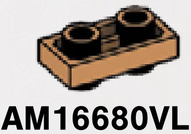 Plate 1 x 2 Connector: male:male