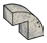 Slope Brick 1 x 2 x 2 with half-curved top in Gray, Light (Camo)