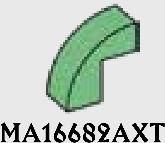 Slope Brick 1 x 2 x 2 with half-curved top in Green, Vertigris (Sand Green)