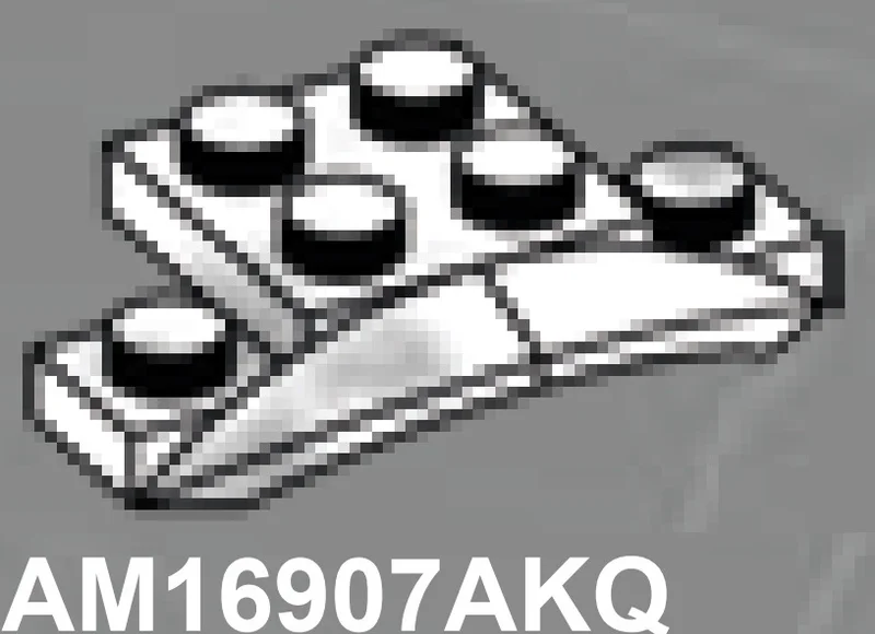 Plate 2 x 2 with fender in White with Black Marbling (Camo)