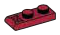 Plate 1 x 2 w/ Bar Handle, type 01 in Red, Dark (Flake)
