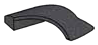 Tile 1 x 2 with curved slope panel skewed rearward in Metal, Iron (Metallic)