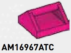 Tile 2 x 2 with raised horizontal bar, type 02 in Pink, Barbie