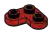 Plate Round 2 x 2 Corner w/ Rounded Corners in Red (Camo)