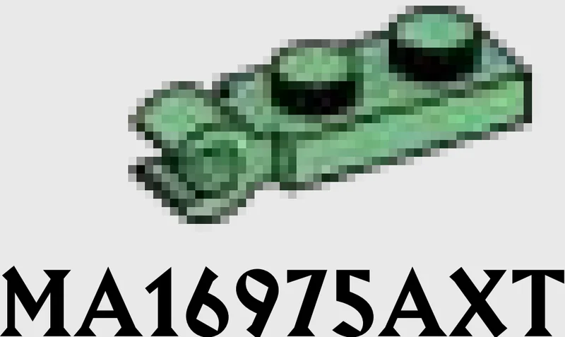 Plate 1 x 2 with horizontal clip in Green, Vertigris (Sand Green)