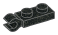 Plate 1 x 2 with horizontal clip in Metal, Gunmetal (Metallic)