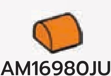 Slope 1 x 1 Curved Round Top in Orange, Smoky