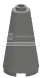 Cone 2 x 3 x 2 in Gray, Steel
