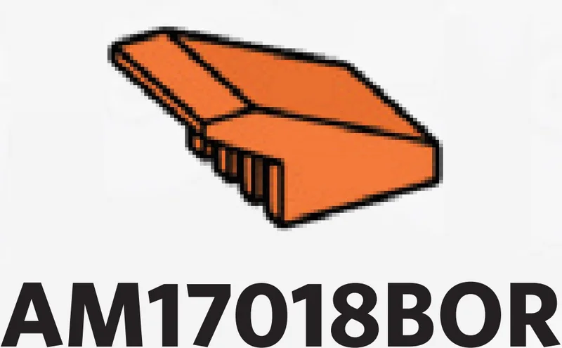 Slope 1 x 1 Rear Overhang in Orange, Bright