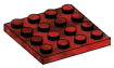 Plate 4 x 4 in Red (Camo)