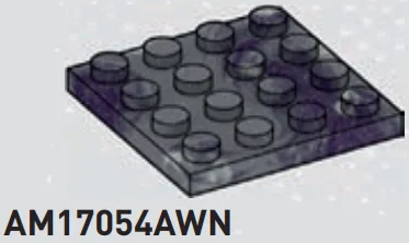 Plate 4 x 4 in Dark Gray/Purple, Marbled