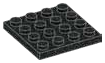 Plate 4 x 4 in Metal, Gunmetal (Metallic)