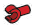 Connector: pin, short with clip in Red, Flame