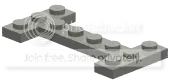 Plate 3 x 6 with cutouts in Gray, Dim (Metallic)