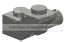 Slope brick 45 1 x 2 inverse with axle, left in Gray, Dim (Metallic)