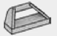 Tile 1 x 3 with raised offset handle in Gray, Steel