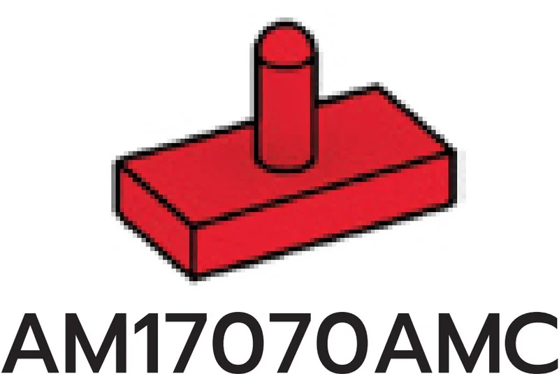 Tile Modified 1 x 2 with Vertical Bar Peg / Joystick in Red, Flame