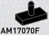 Plate 1 x 2 with vertical peg in Black