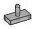 Tile Modified 1 x 2 with Vertical Bar Peg / Joystick in Clear (Translucent)