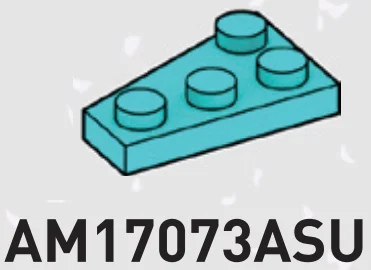Plate 2 x 3 wedge, right in Teal