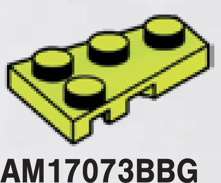 Wedge Plate 2 x 3 Right in Green, Spring