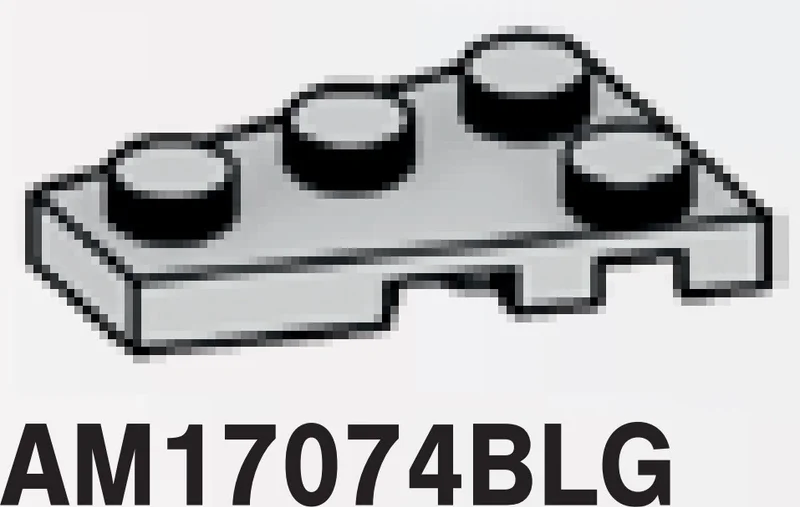 Wedge Plate 2 x 3 Left in Gray, Dull
