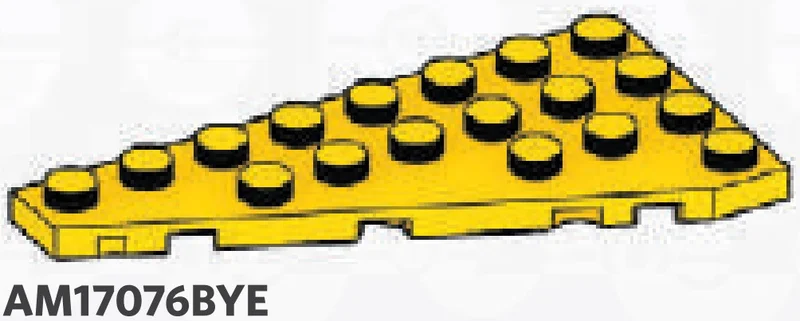 Plate 4 x 8 wedge, right in Yellow, Lemon