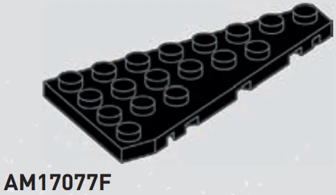 Plate 4 x 8 wedge, left in Black