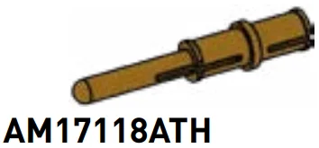 Connector: axle 2 studs long with bar, short in Gold, Tarnished