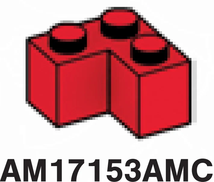 Brick 2 x 2 corner in Red, Flame