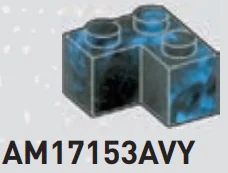 Brick 2 x 2 corner in Blue/Black, Marbled