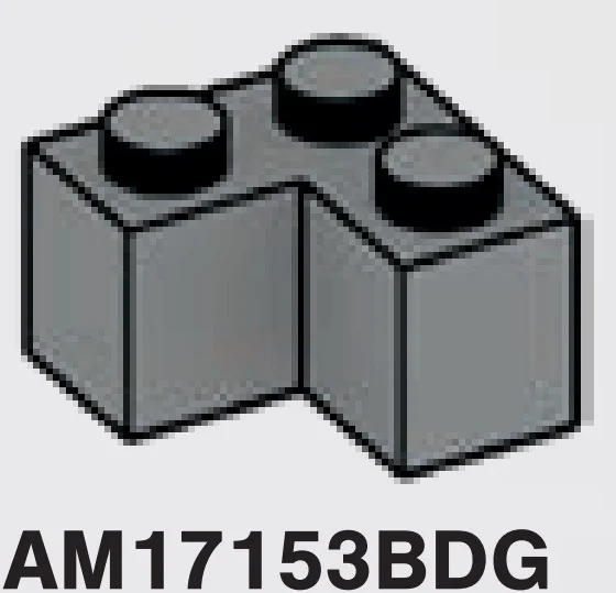 Brick 2 x 2 corner in Gray, Dark (Flake)