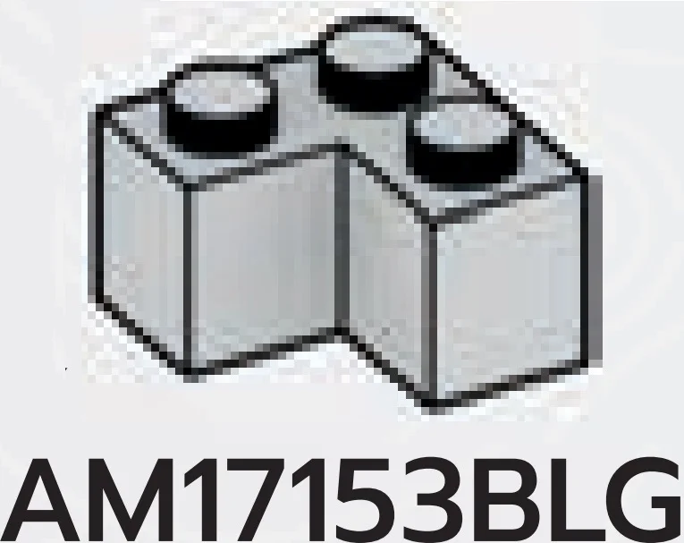 Brick 2 x 2 corner in Gray, Dull