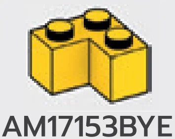 Brick 2 x 2 corner in Yellow, Lemon