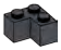 Brick 2 x 2 corner in Metal, Iron (Metallic)