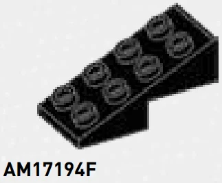 Slope brick 25 2 x 1.67 x 4 with studs on slope in Black