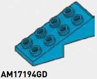 Slope brick 25 2 x 1.67 x 4 with studs on slope in Blue, Rich Sky