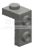 Bracket 1 x 1 - 1 x 2 with studs in Gray, Steel
