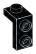 Bracket 1 x 1 - 1 x 2 with studs in Black
