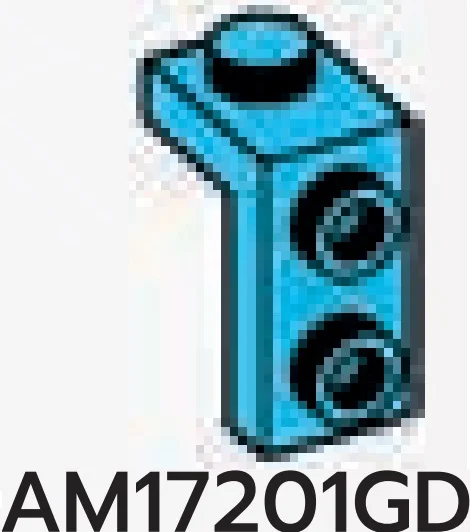 Bracket 1 x 1 - 1 x 2 with studs in Blue, Rich Sky