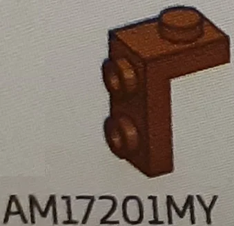 Bracket 1 x 1 - 1 x 2 with studs in Brown, Milk Chocolate