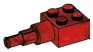Connector Brick 2 x 2 with long axle on side in Red (Camo)